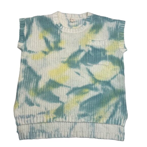 POL Oversized Tie Dye Effect Slouchy Sweater tunic Size MED Hi Lo Hem - Picture 2 of 7